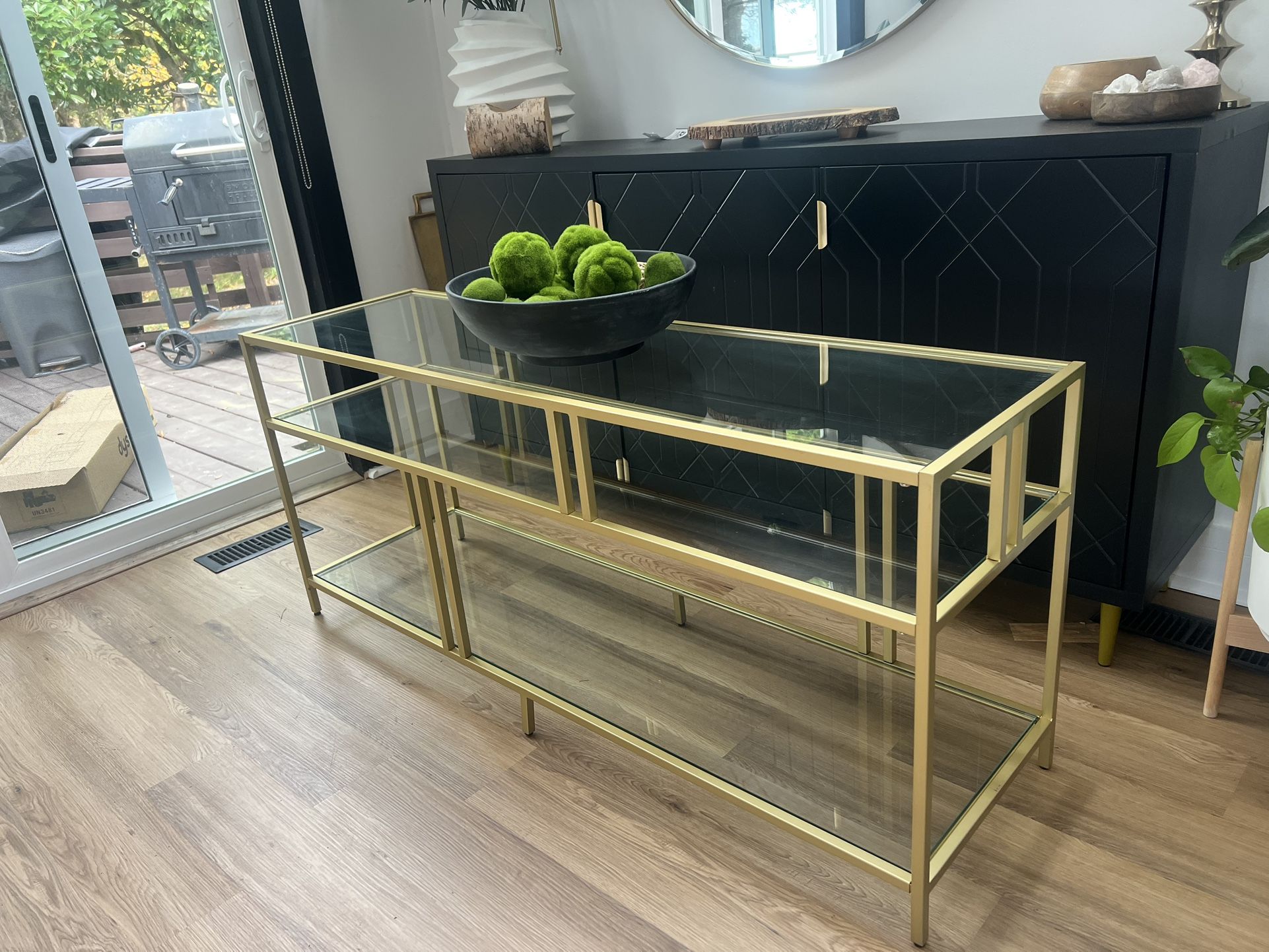 Golden Glass Console Table- Delivery