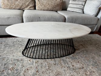 Marble and iron coffee table