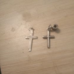 Two Small Cross Pendants Silver