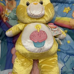 30” w/ Tags Shiny Birthday Care Bear  Cuddle Pillow