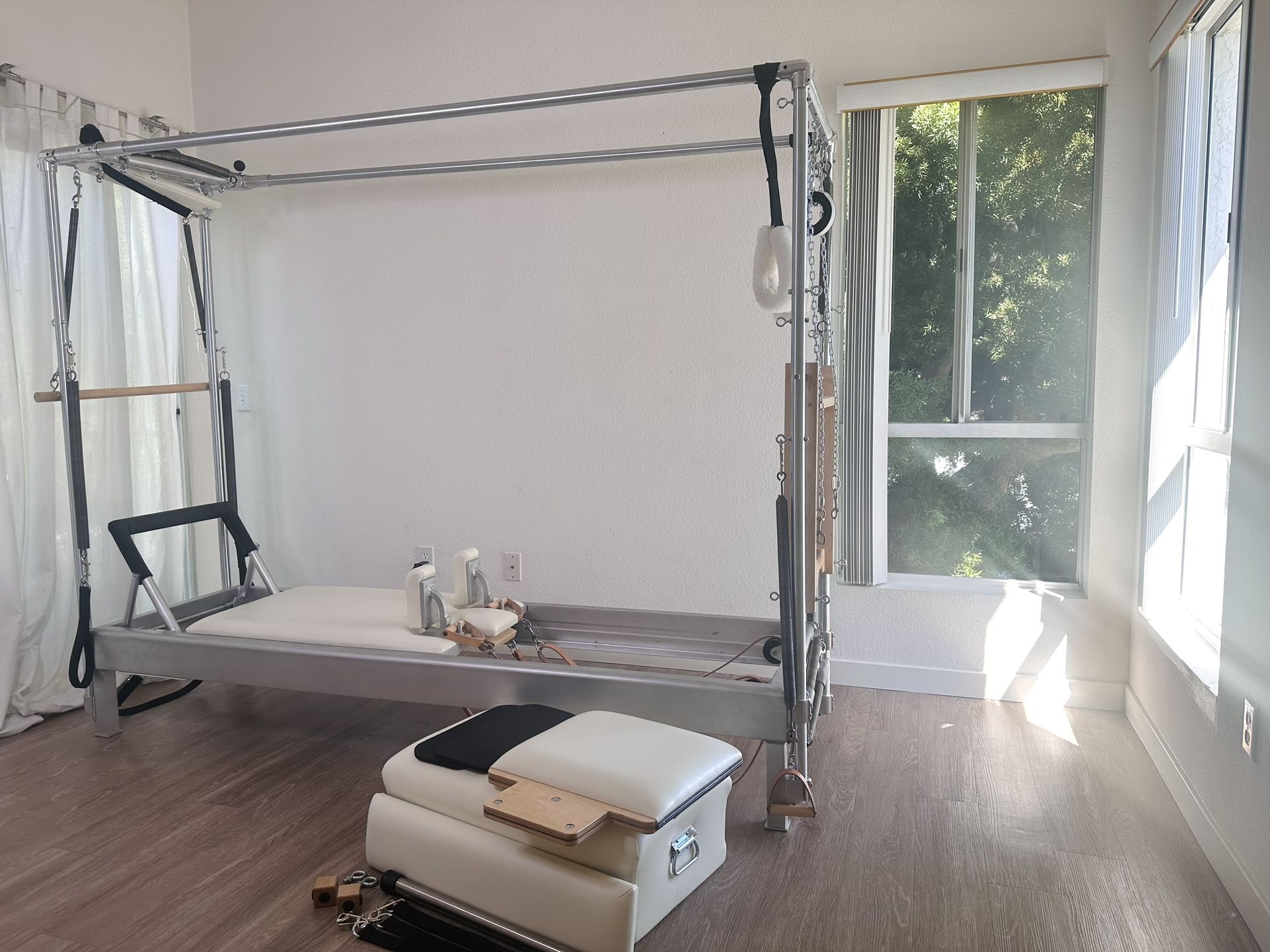 Gratz Pilates Cadillac - Reformer Combo - Adobe White - 86” - Classical Pilates Equipment ✨