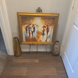 Canvas Elegant Framed Wall Art – Gold Frame with Warm Autumn Tones