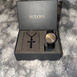 Bulova Watch & Chain 