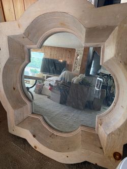 Kreiss oversized wood frame mirror