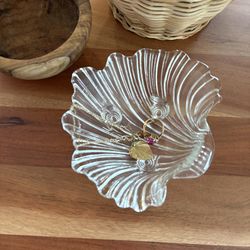 Vintage Mikasa Walther Crystal Seashell Dish - Coastal Grandma, 2 available