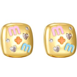 Luxurious 18K Gold Plated Letter Ear stud Earrings - An Elegant Jewel