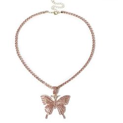 Pink Butterfly Pendant 