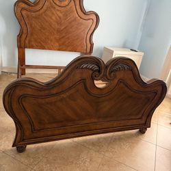 French Solid Wood Queen Bed Frame OBO