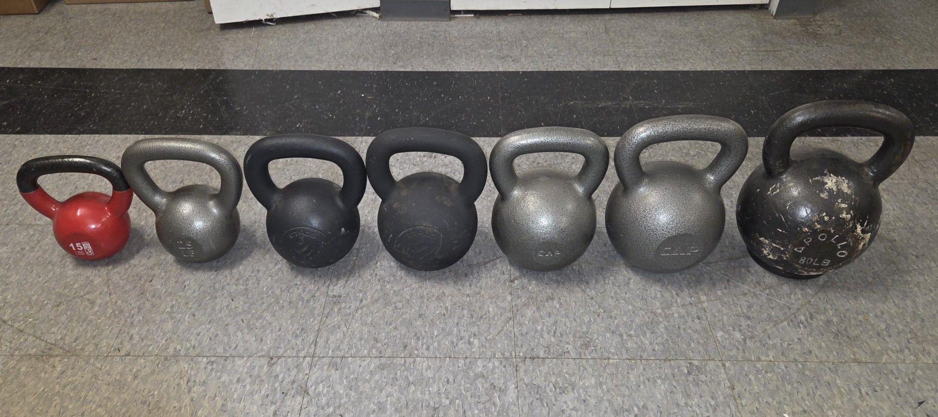 7 Kettlebells Gym Weights  At 309lb Total