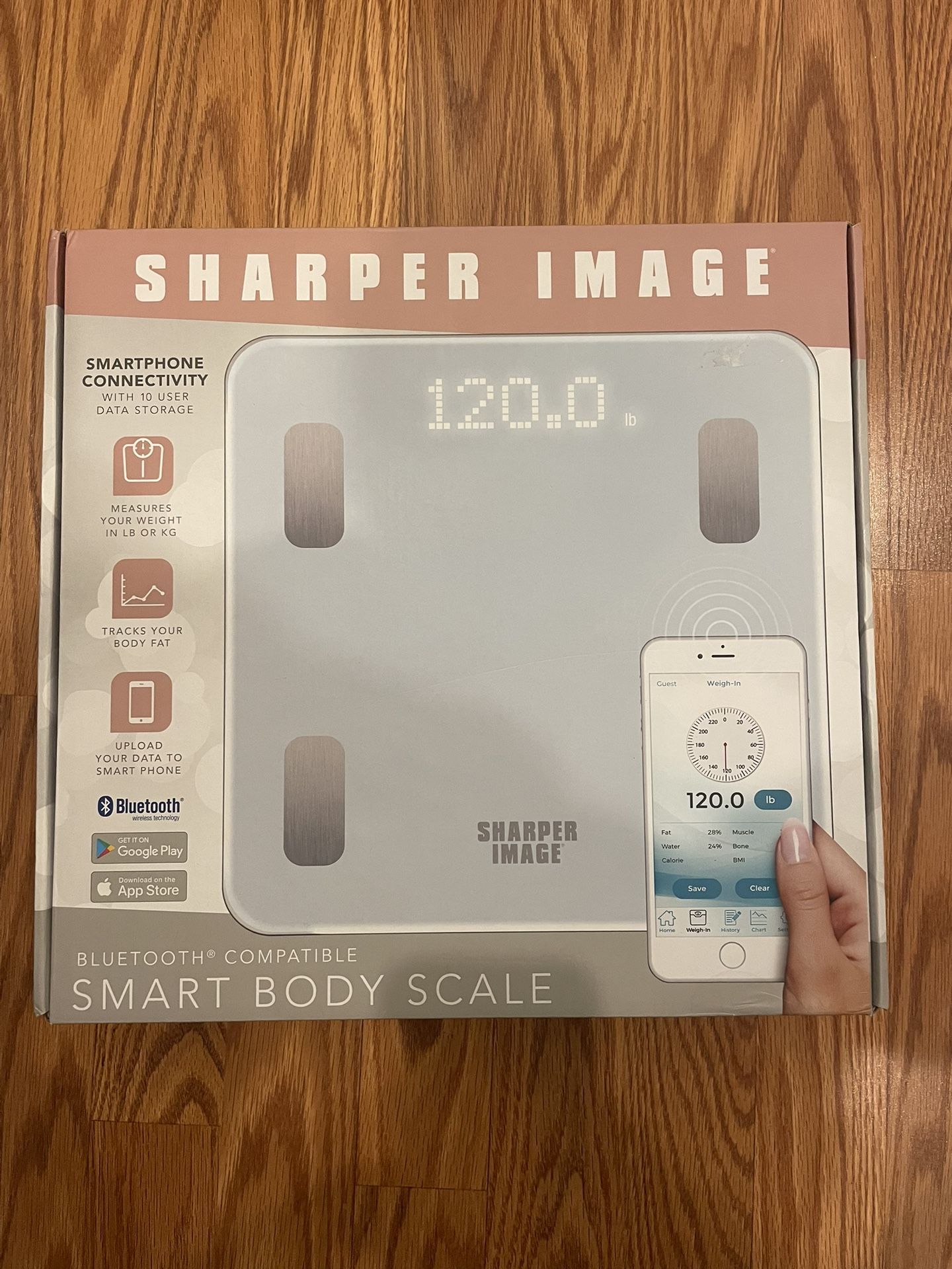 Sharper Image Digital Body Scale with LED & Bluetooth