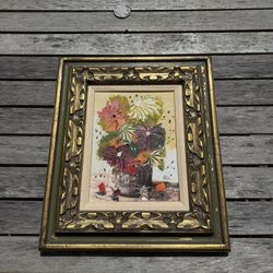 Vintage Bill Rossi Signed Floral Still Life Oil Painting 