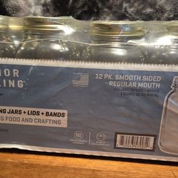 Anchor Hocking BPA-Free Regular Mouth 1 Quart Canning Jars. 12 count