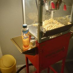 Great Northern Popcorn 8 oz. Foundation Style Popcorn Popper Machine Cart - Red