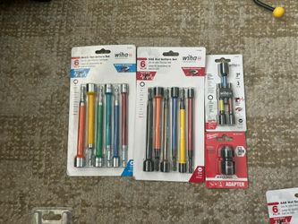 Wiha Metric/SAE Nut Setters & Milwaukee 1/2”-1/4” Adapter 