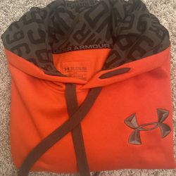 Men’s Under Armor Orange Hooded Sweatshirt XL