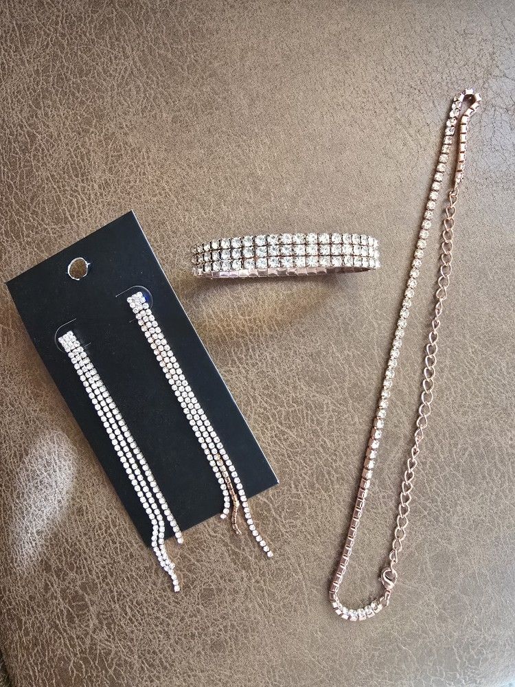 Rose Gold 3pc Jewlery Set 