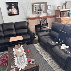 Set Of Leather Couches 