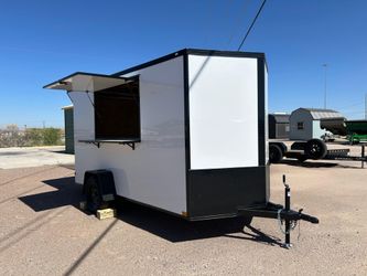 2026 New 6x12 SA Screwless Enclosed Vending Trailer | Blackout | Spoiler Package | .08 Polycor | El Paso | 1153 (White)