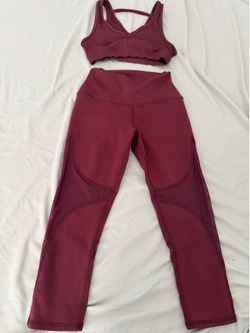 Alo Activewear Set Burgundy XS