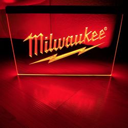 MILWAUKEE LED NEON RED LIGHT SIGN 8x12