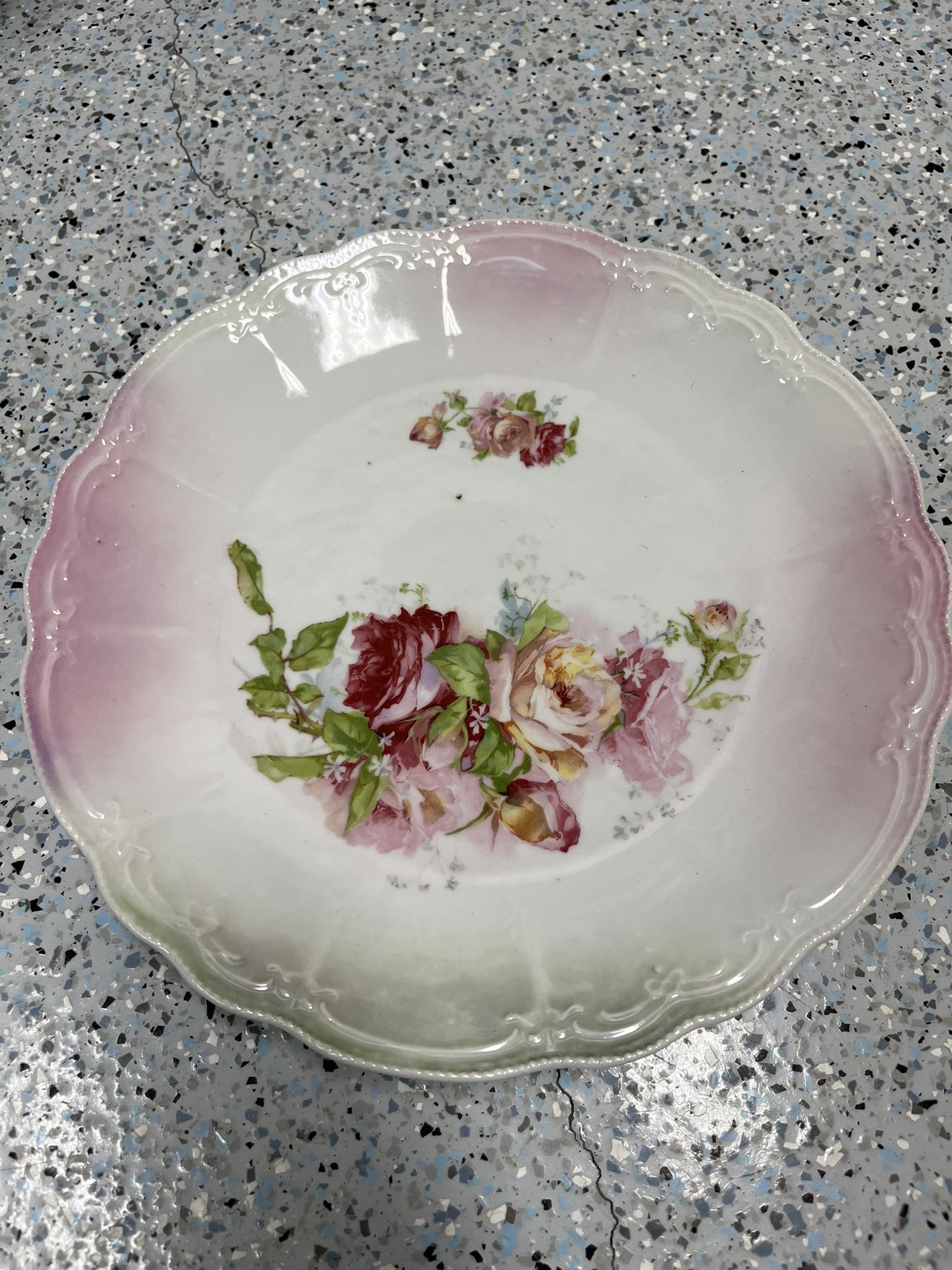 Antique China Rose Plate 