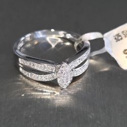 Diamond Women's Ring 0.05ct 925 Silver