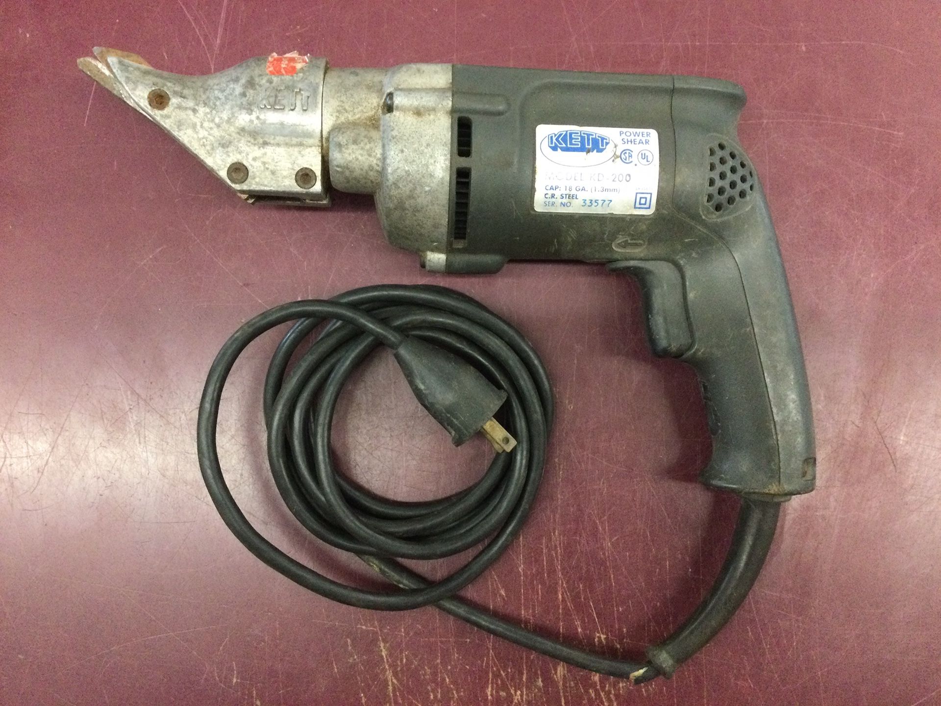 KETT KD-200 POWER SHEAR ELECTRIC SHEARS HVAC AUTO BODY METAL FABRICATION