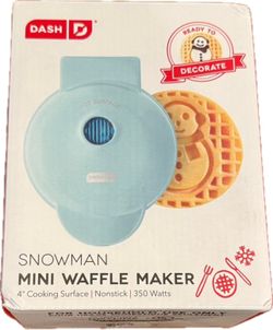 SMOWMAN MINI WAFFLE MAKER BY DASH  NEW IN BOX NWT