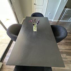 Black Rectangle Dining Table - Wood