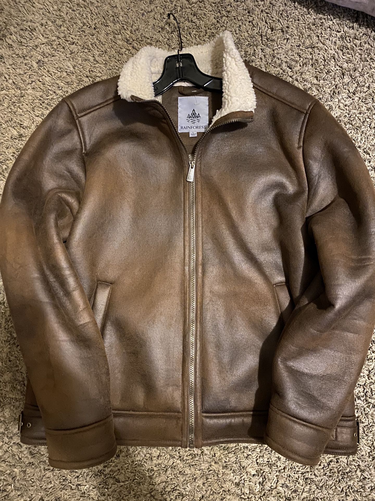 Nubuck Sherpa Lined Aviator Leather Jacket