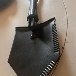 Army Helmet And Survival Folding Shovel In Case 