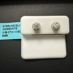 SOLID 925 Sterling Silver VVSD moissanite pushbacks