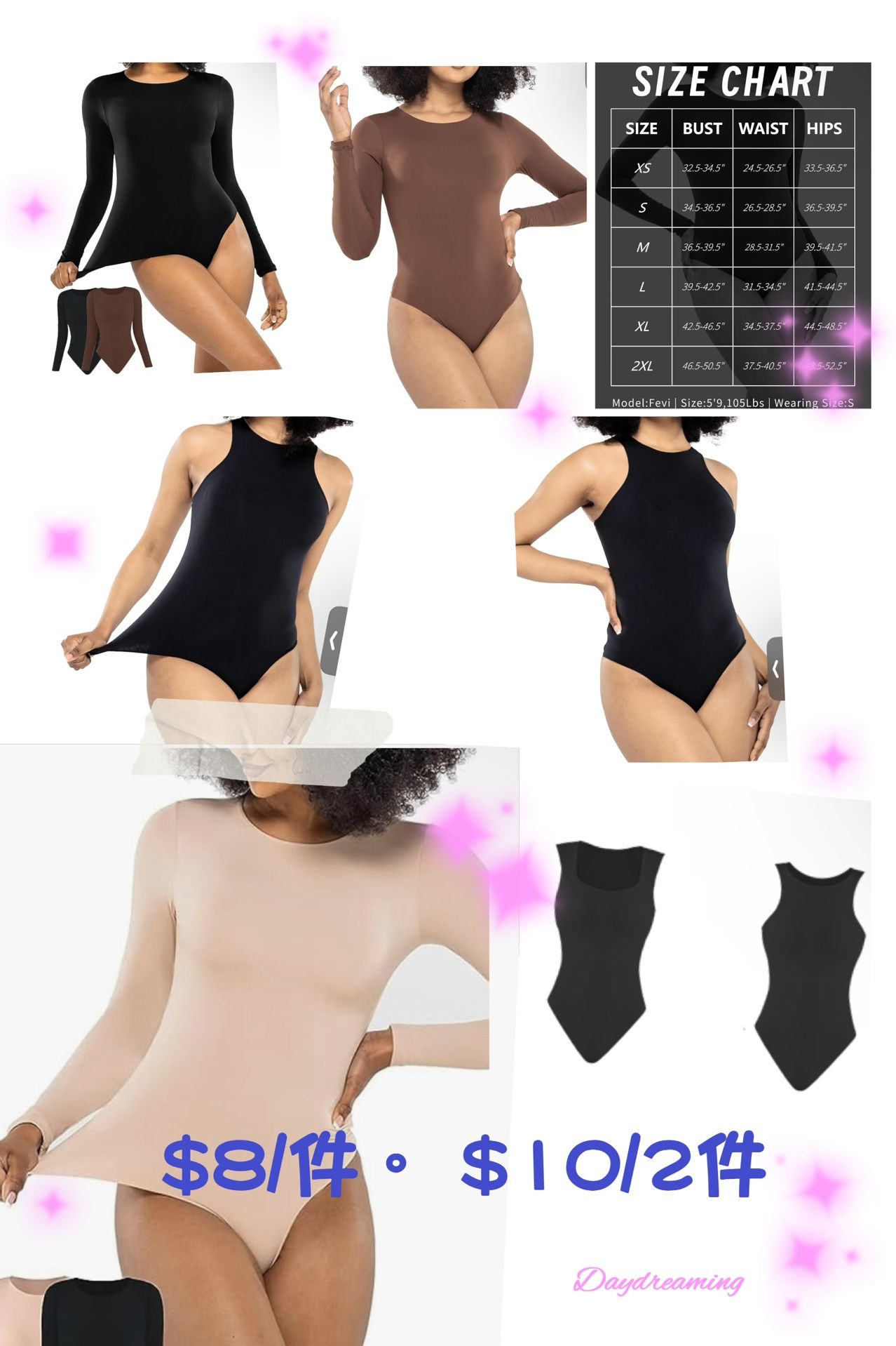 Women’s Seamless Shaping Bodysuit - Slim Fit Long Sleeve & Sleeveless Activewear  