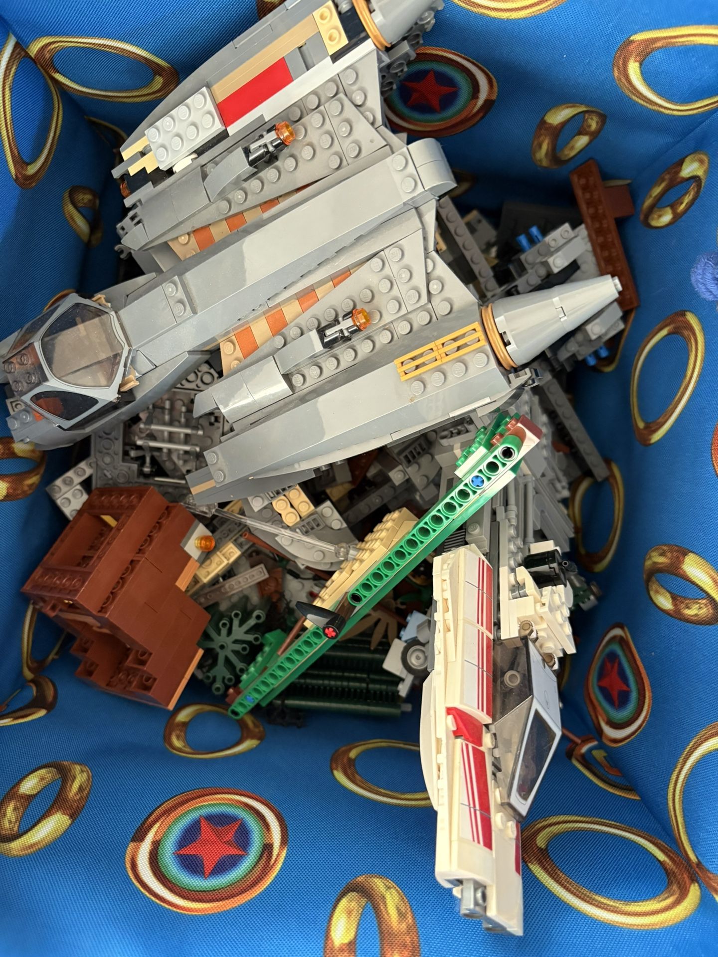 Box of star wars and harry potter lego