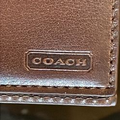 Brown leather Coach wallet+ Card holder With OG Price tags