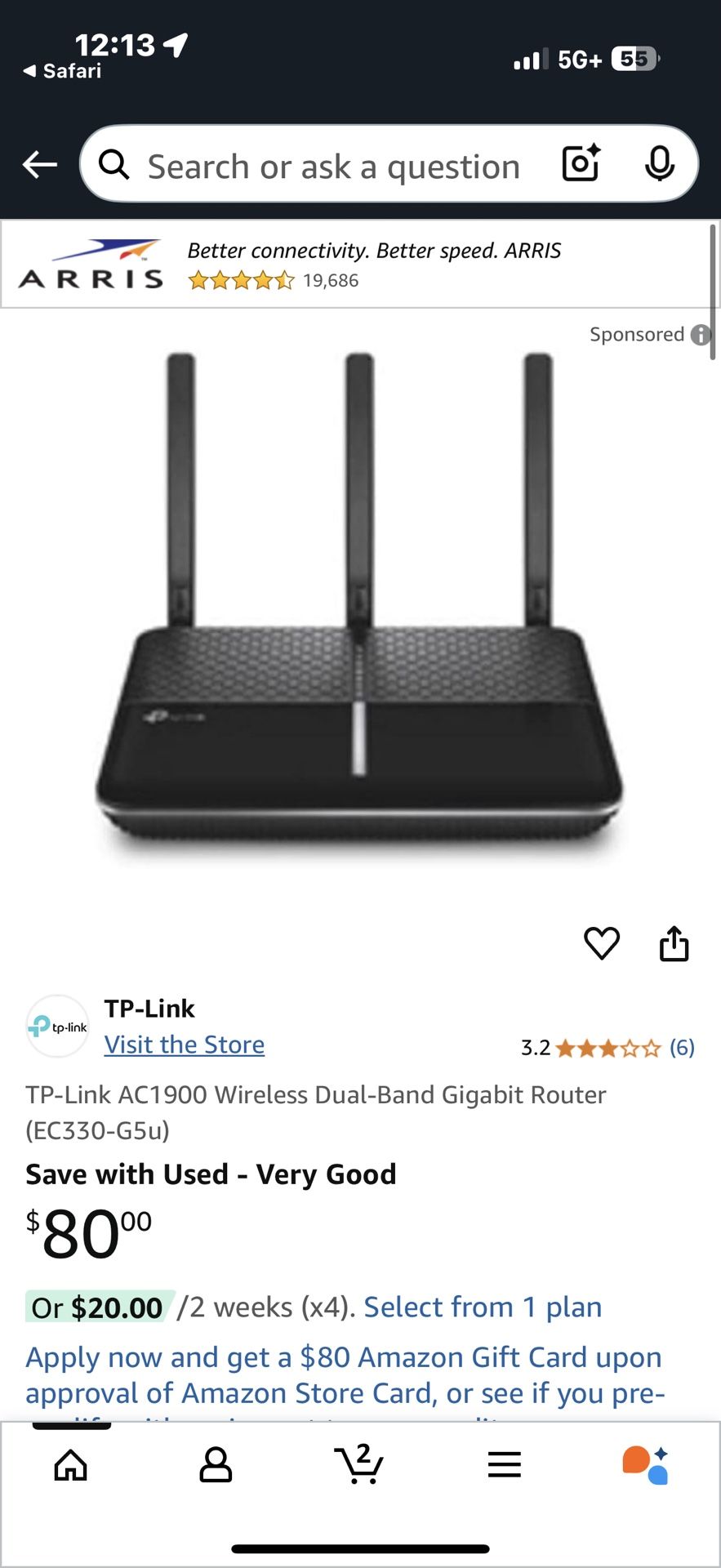 Wifi Router tp link ac1900 ec330 g5u
