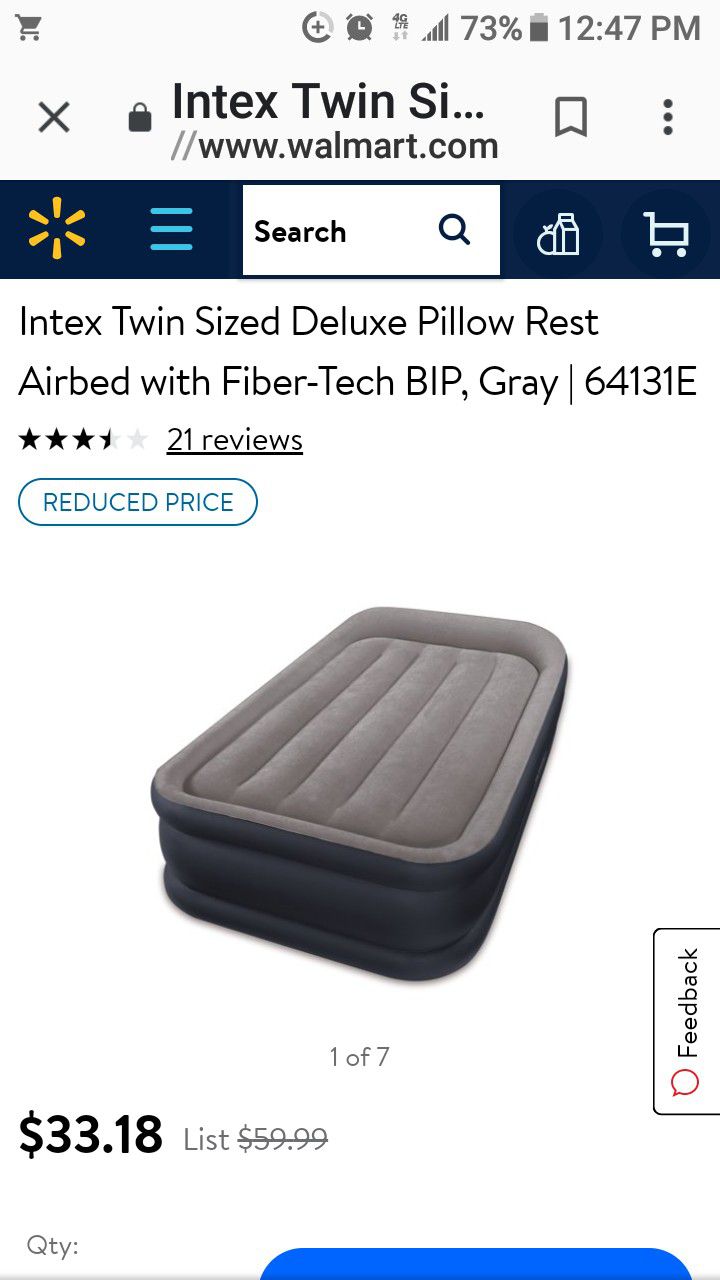 Intex full-size air mattress with electric pump like new