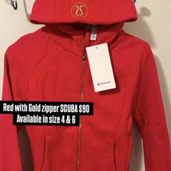 RED WITH GOLD ZIPPER SCUBA 