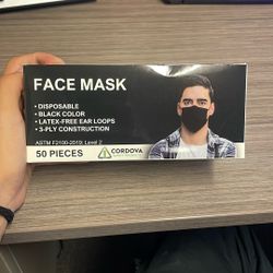Black Disposable Face Masks 50 Pack