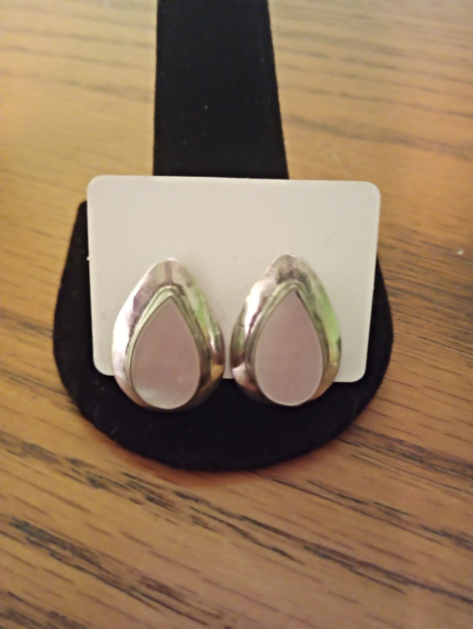 Lovely Sterling silver pink stone earrings