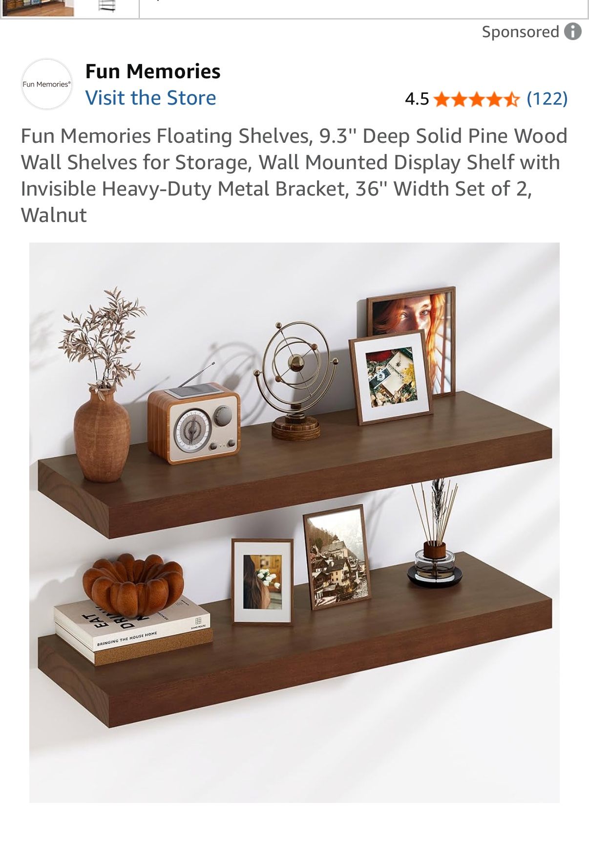 Floating Shelves Deep Solid Pine Wood