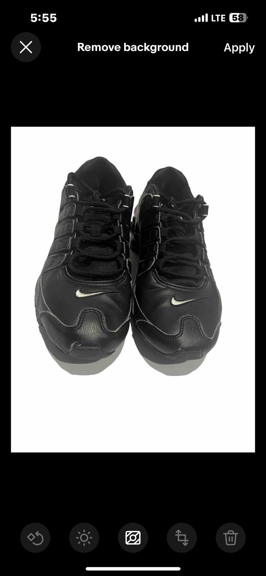 Nike Shox NZ Running Shoes Mens Size 9 Black Sneakers Leather 501524-091