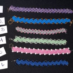Crocheted and beaded bracelets 