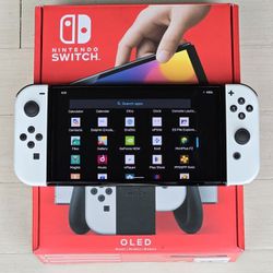 Brand New Nintendo Switch OLED Bundle *Modded* Triple-boot Systems | Android Tablet Mode w/Live TV + Movie| 10000 Games Pre-installed |