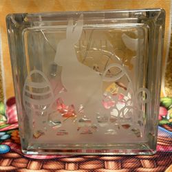 Easter Etched Glass Block New