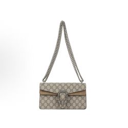 GUCCI Dionysus Tiger Head Diamond Buckle Double G Old Flower Full Print  Canvas Leather Canvas Bag Flip Bag Chain Bag Shoulder Bag Crossbody Bag(752)7