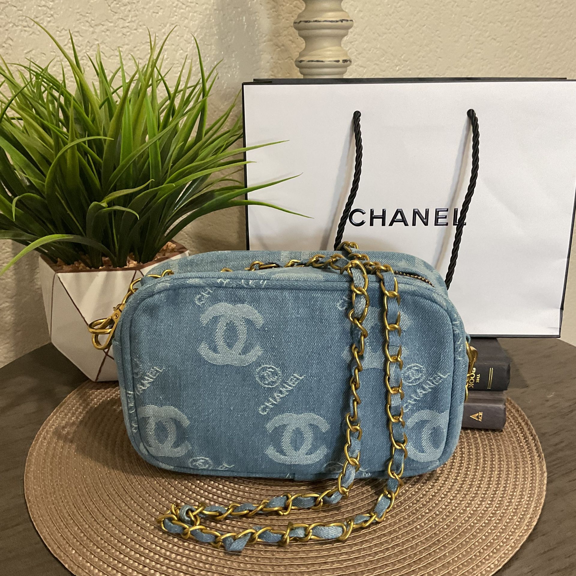 Blue Denim Crossbody Bag