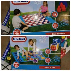 🆕️2 LITTLE TIKES  YARD GAMES. TWIST AND TURN &  CHECKERS.  BOTH INCLUDE YARD PEGS TO HOLD THEM DOWN. 