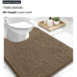OLANLY Toilet Rug U-Shape 24x20. Tan Color 