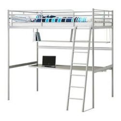BUY 1 GET SECOND HALF OFF!!!  IKEA Svarta Loft Bed frame w/ Desk, Floating Shelf, & Ladder